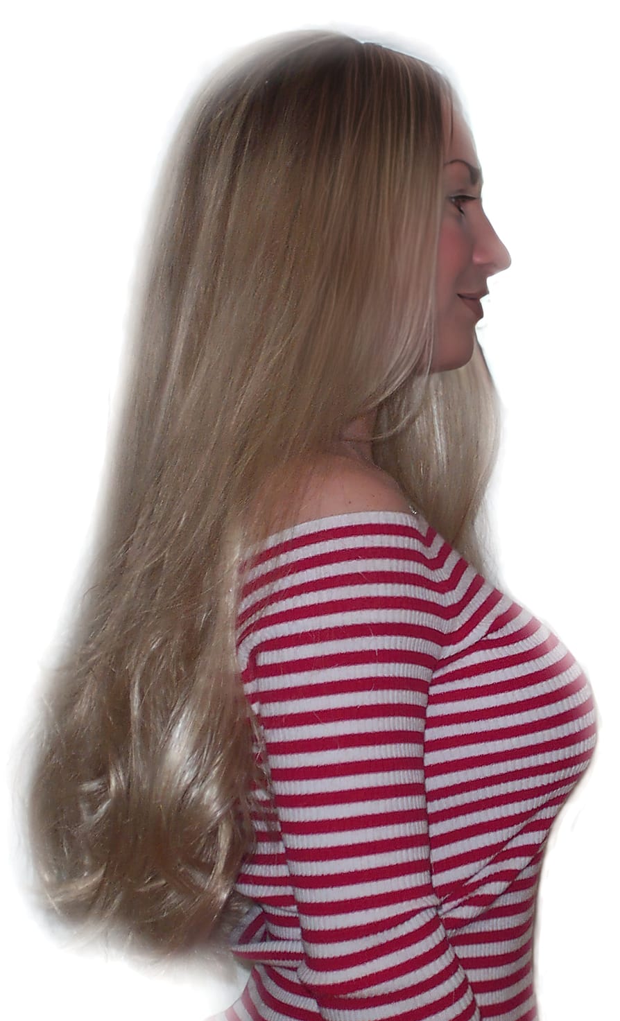 After Picture - Classic Long Blonde Hair Extensions